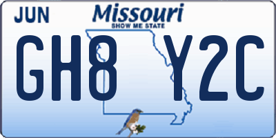 MO license plate GH8Y2C