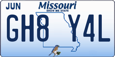 MO license plate GH8Y4L