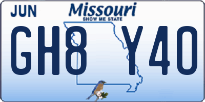 MO license plate GH8Y4O