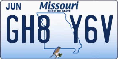 MO license plate GH8Y6V