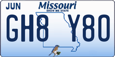 MO license plate GH8Y8O