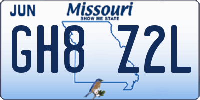 MO license plate GH8Z2L