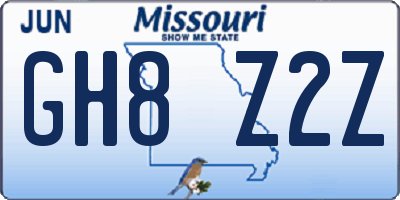 MO license plate GH8Z2Z
