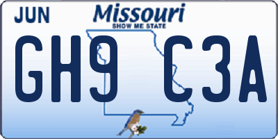 MO license plate GH9C3A