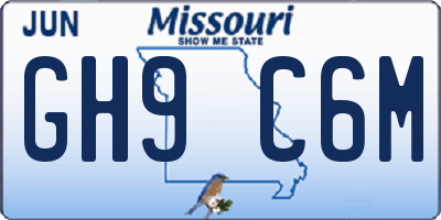 MO license plate GH9C6M
