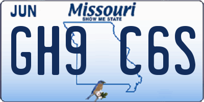 MO license plate GH9C6S