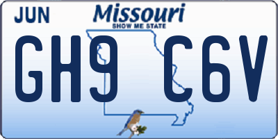 MO license plate GH9C6V