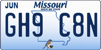 MO license plate GH9C8N