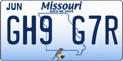 MO license plate GH9G7R
