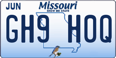 MO license plate GH9H0Q