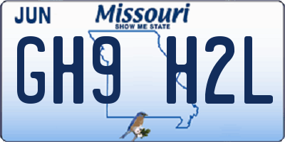 MO license plate GH9H2L