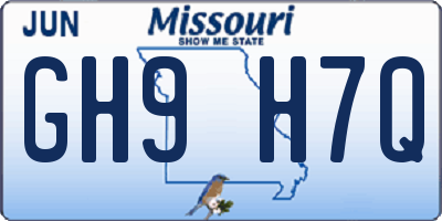 MO license plate GH9H7Q