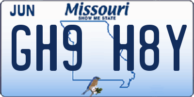 MO license plate GH9H8Y