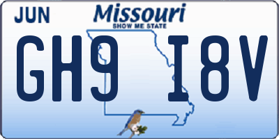 MO license plate GH9I8V