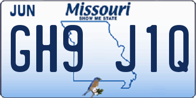 MO license plate GH9J1Q