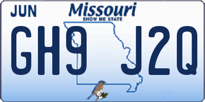 MO license plate GH9J2Q