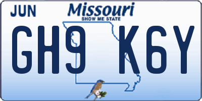 MO license plate GH9K6Y