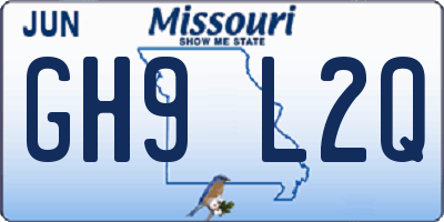 MO license plate GH9L2Q