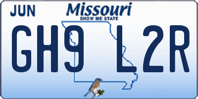 MO license plate GH9L2R