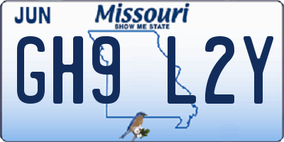 MO license plate GH9L2Y