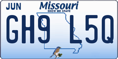 MO license plate GH9L5Q