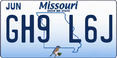 MO license plate GH9L6J