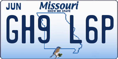 MO license plate GH9L6P