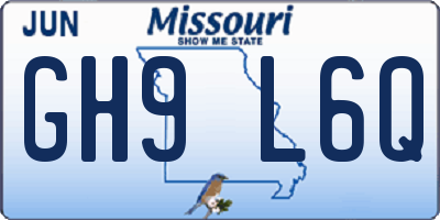 MO license plate GH9L6Q