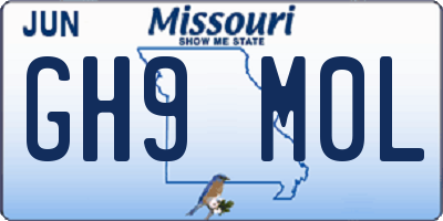 MO license plate GH9M0L