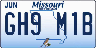 MO license plate GH9M1B