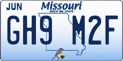 MO license plate GH9M2F