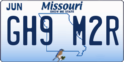MO license plate GH9M2R