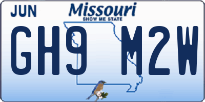MO license plate GH9M2W
