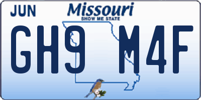 MO license plate GH9M4F