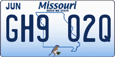 MO license plate GH9O2Q