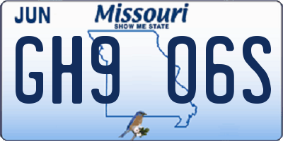 MO license plate GH9O6S