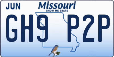 MO license plate GH9P2P
