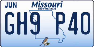 MO license plate GH9P4O