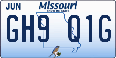 MO license plate GH9Q1G