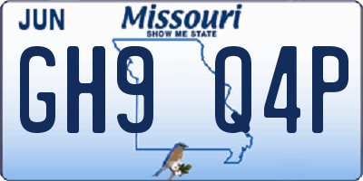 MO license plate GH9Q4P
