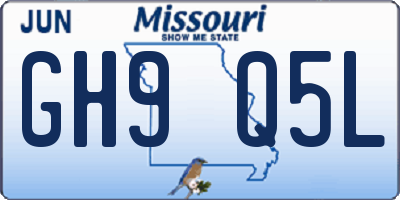 MO license plate GH9Q5L