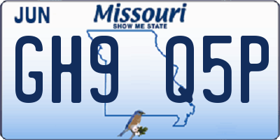 MO license plate GH9Q5P