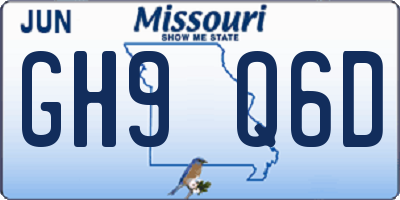 MO license plate GH9Q6D