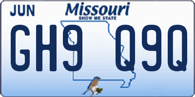 MO license plate GH9Q9Q