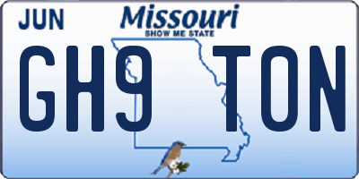 MO license plate GH9T0N