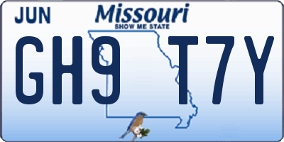MO license plate GH9T7Y