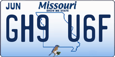 MO license plate GH9U6F