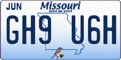 MO license plate GH9U6H