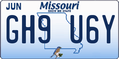 MO license plate GH9U6Y
