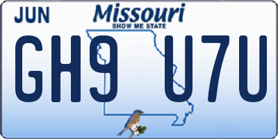MO license plate GH9U7U